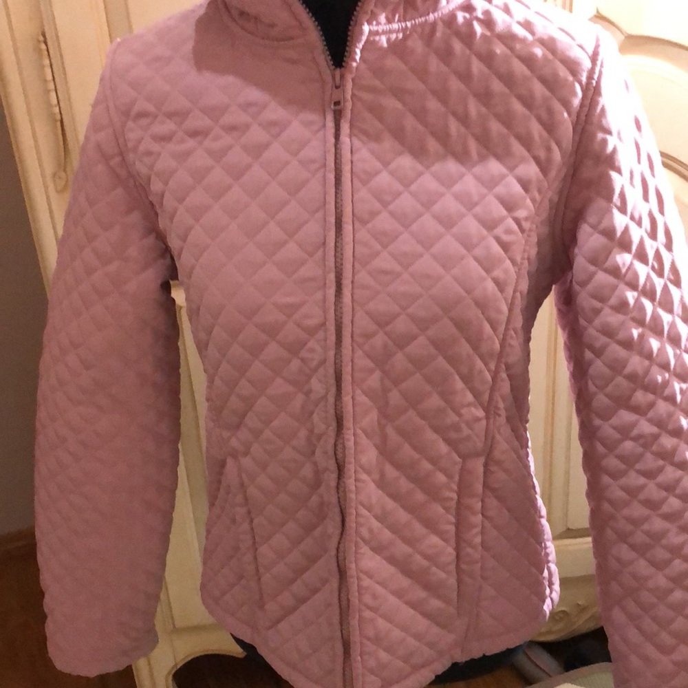 Pink quilted jacket 💕great for a chilly day.